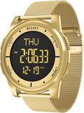 Beeasy Digital Watch for Men Women, 50M Waterproof, Ultra-Thin & Lightweight, 44mm Silicone Sports Watch with Alarm, Stopwatch, Countdown, Ideal for Gym, Running, School, Daily Wear
