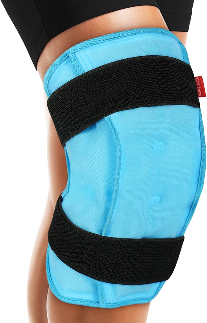 Comfytemp 3D Knee Ice Pack Wrap for Injury Reusable Gel, Knee Cold Pad Brace, Hot Cold Therapy for Meniscus Tear, Leg Pain, Knees Replacement Sleeve, Arthritis, Muscle Recovery, After Surgery Use