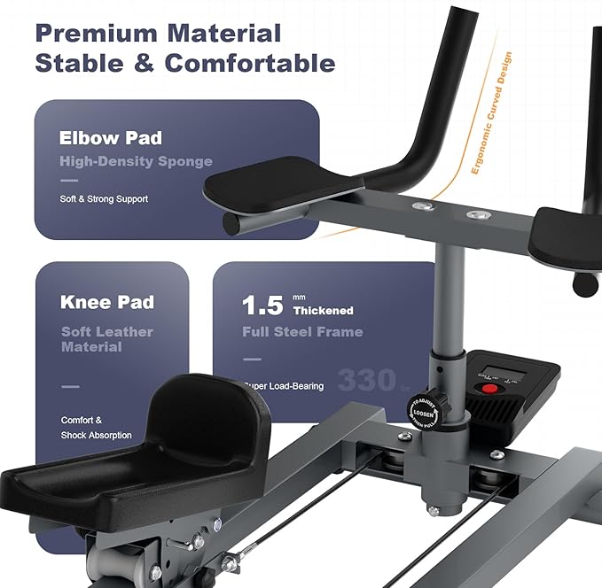 Crawling Exercise Machine & Spine Twist Stretch Trainer for Full Body Workout, Knee Support, Lower Back Exercise for Desk Workers, Heavy Duty Low-Impact Abdominal, Waist Stretcher Home Gym