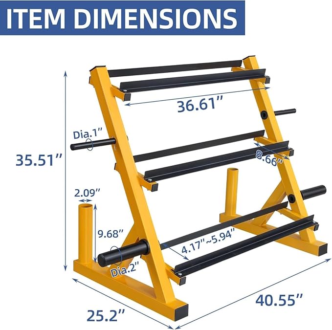Heavy Duty 3 Tier Dumbbell Rack Multifunctional, Weight Rack For Dumbbells, Home Gym Equipment, Suitable For Storage Of Dumbbell, Kettle Bell, Barbell Plate, Barbell Bar