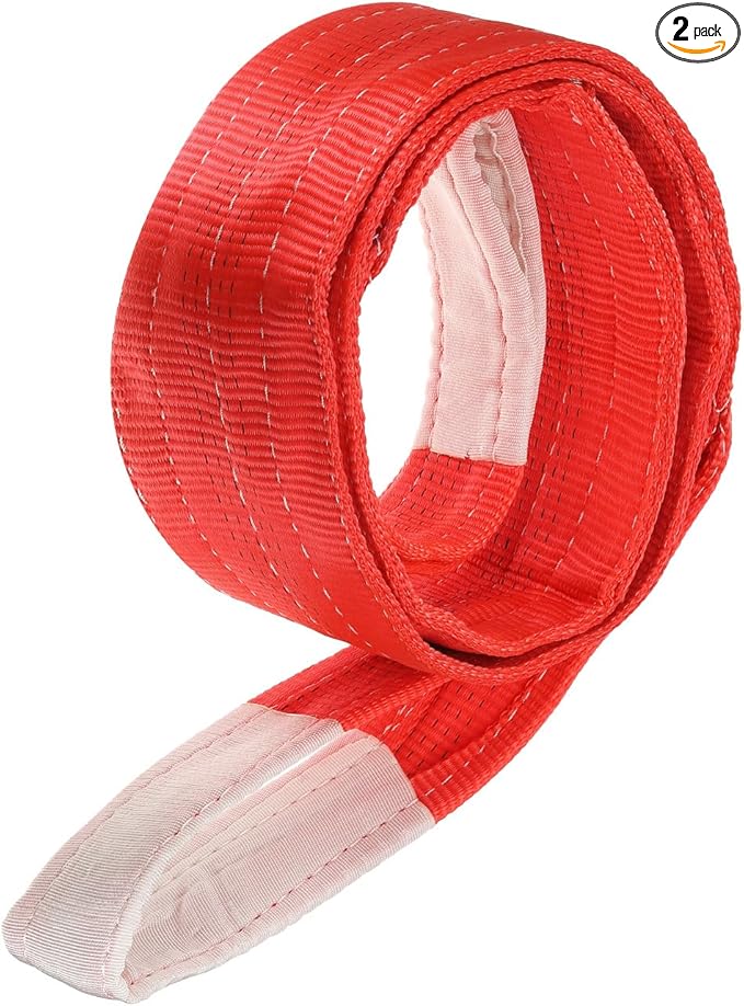 PATIKIL Lifting Slings Straps, 1 Pcs Polyester 9ft Heavy Web Slings Duty Flat Lifting Belts Pull Lifting Straps Slings Mount(11023lbs), Red
