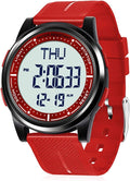 Beeasy Digital Watch for Men Women, 50M Waterproof, Ultra-Thin & Lightweight, 44mm Silicone Sports Watch with Alarm, Stopwatch, Countdown, Ideal for Gym, Running, School, Daily Wear