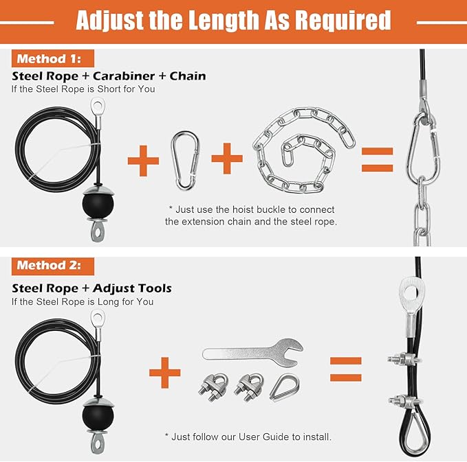 SERTT Home Gym Pulley System - Tricep Workout, Lat Pulldown, Biceps Curl, Triceps, Shoulders, Back, Forearm, Weight Cable for Squat Rack, Garage