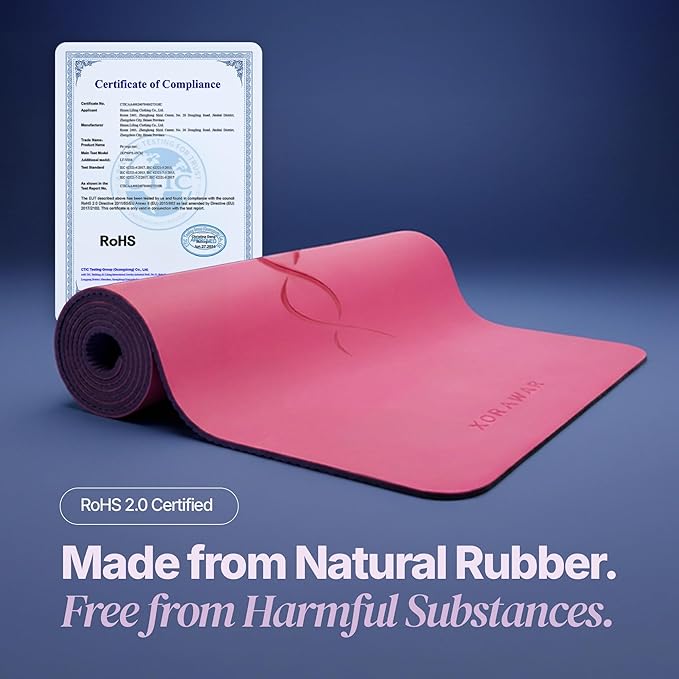 PU Rubber Premium Yoga Mat with Bag | Extra Thick Yoga Mat Thick | Pilates Mat | Gym Mats for Home Gym Floor Mat | Home Exercise Mats for Home Workout Accessories | Grounding Wel Workout Mats for Home Gym | Yoga Matt | Stretching Mat