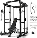 Gxmmat X6 Power Cage, 2200LB Multi-Function Power Rack with Independent Dual Aluminum Pulley System, Squat Rack for Home Gym Strength Training Equipment, Heavy-Duty Steel Construction