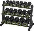 HANDBODE Hex Dumbbell Set with Rack, 300-840 lb Rubber Coated Fixed Weights Sets with Heavy Duty Storage Stand, Hexagon Shape for Stable Placement, Home Gym Equipment for Strength Training