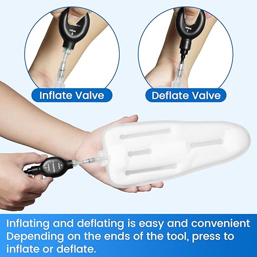 Velpeau Air Gel Foam Ankle Stabilizer Support Brace for Sprained Ankle, Ligament Injury, Tendonitis, Adjustable Rigid Stirrup Ankle Splint for Women and Men (Inflatable Version, Small, Right Foot)