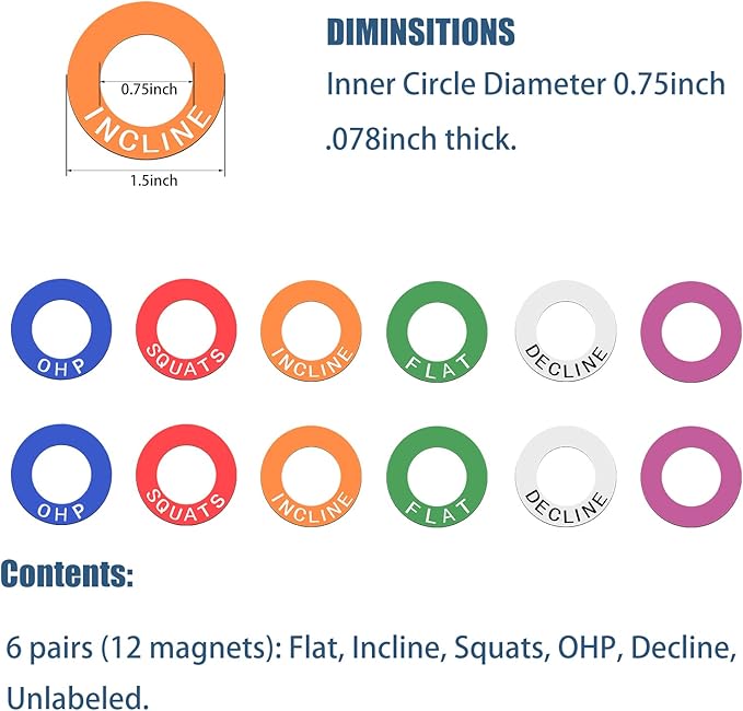 新品 Power Squat Rack Barbell Magnetic Position Markers Reminders Label for Home Gym & Garage Gyms,Squat Rack Magnets identifier Rings for Power Rack J-Cup