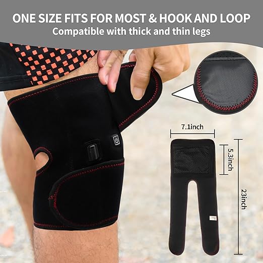 Heated Knee Brace Heating Pad for Arthritis Pain Relief,3 Adjustable Temperature Thermal Therapy Heated knee pad with USB Adapter