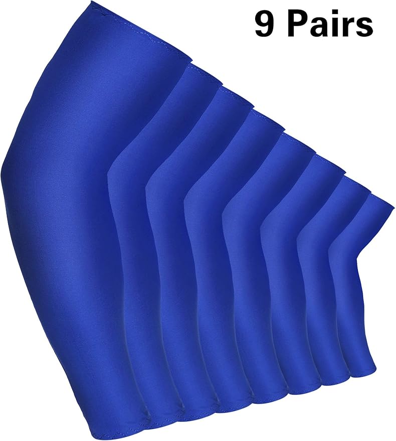 Mudder 9 Pairs Unisex UV Protection Sleeves Arm Cooling Sleeves Ice Silk Arm Sleeves Arm Cover Sleeves