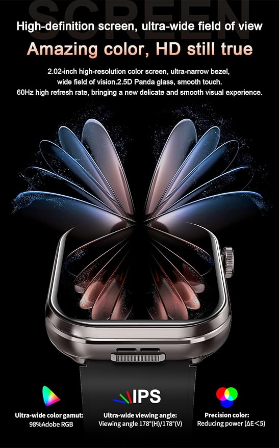 Smart Watch with Earbuds, 2.02" HD Screen，2 in 1 Smart Watches for Women, Waterproof Fitness Tracker Watch with Wireless Earphone Compatible for Android iOS with Sports Monitor Sleep