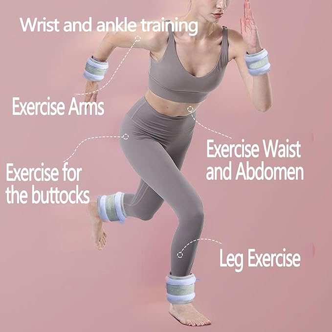Exercise sandbags for men and women for hand and ankle weights, wrist weights, yoga, walking, aerobics, dance practice and other fitness exercises