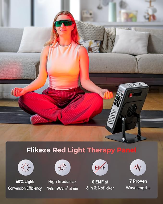 Red Light Therapy for Body Face, 3+4 Chips 7 Wavements 460nm-880nm Red Light Panel with 4 Modes, Dimmable & Timer, Blue Lights Infrared Light Therapy for Home Office Gym, Elite 78 LEDs