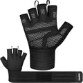 HOZMOZ Weight Lifting Gloves with Wrist Support, Gym Workout Gloves for Men Women, Full Palm 6mm Padded & Grip, Exercise Wrist Wraps for Weightlifting, Fitness, Strength Training