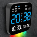 Large Digital Wall Clock with Date,Timer, Dimmer, Temperature,Humidity, Auto DST,Decor for Living Room, Bedroom, Office, Gym, Garage (Blue) 8803