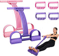 Pedal Resistance Band with Handle, 2026 New Upgrate 8 Tube Exercise Band 3‑in‑1 Multi-Function for Foot Pedal Pull, Back Stretch & Chest Expand, Portable Latex Fitness