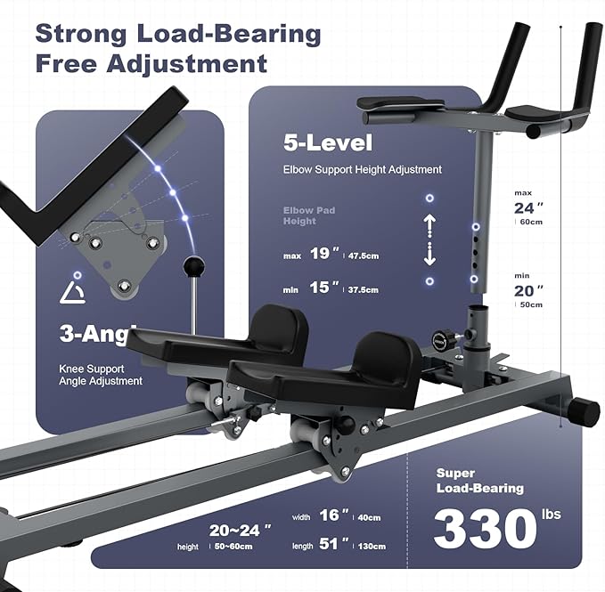 Crawling Exercise Machine & Spine Twist Stretch Trainer for Full Body Workout, Knee Support, Lower Back Exercise for Desk Workers, Heavy Duty Low-Impact Abdominal, Waist Stretcher Home Gym