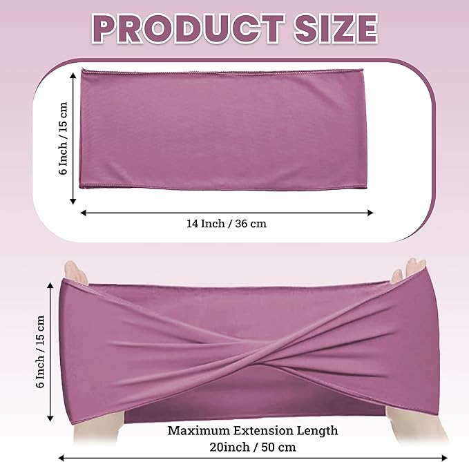 MDS Pack of 75 Spandex Chair Sashes Bows Elastic Stretch Dining Chair Bands Ties Without Slider Buckle Universal fits for Wedding Baby Shower Birthday Party Banquet Event Decoration - Dusty Pink