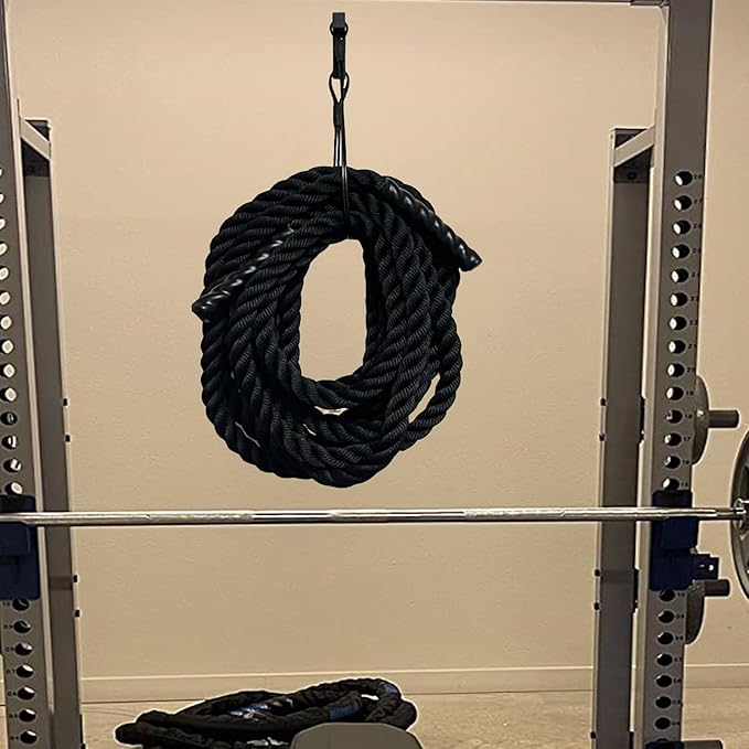 Pmsanzay Exercise Rope Storage Hanger, Wall-Mounted Heavy Duty Metal Battle Rope Storage Hook Bracket,Rope Storage Rack for Exercise Rope Battle Rope in Home Gym or Commercial Gym