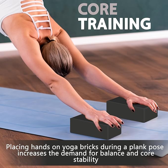 9"x6"x3" Yoga Blocks, Soft Non-Slip Surface Premium Foam Blocks, Supportive, Lightweight, Odor Resistant, Yoga Accessories for Pilates Meditation General Fitness Stretching Toning