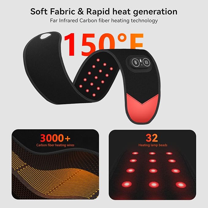 Yabuu Cordless Wrist Hand Heating Pad Massage for Carpal Tunnel With 3000mAh Battery,Hand Arthritis,Wrist Pain Relief,Heat Wrap Pad,Vibration and Adjustable Heat Settings Hot Therapy Gifts for Mom/Dad