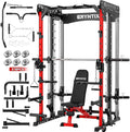 Smith Machine, 2600 LBS Capacity Power Rack for Home Gym Garage, All-in-One Power Cage with Cable Crossover, Heavy-Duty Squat Rack with LAT Pulldown & Pull-Up Bar, 84'' Home Gym Equipment