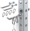 Squat Rack Hooks for 5/8" & 1" Holes, Stainless Steel Storage Hangers with Spacer, Rack Organizer for Cable Attachments, Resistance Bands & Gym Accessories