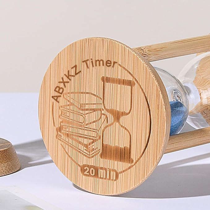 Hourglass 20 Minute,Wood Sand Timer,20 Min Sandglass Timer,Sand Watch for Teachers Classroom Timer,Deep Learning time,Cooking,Blue