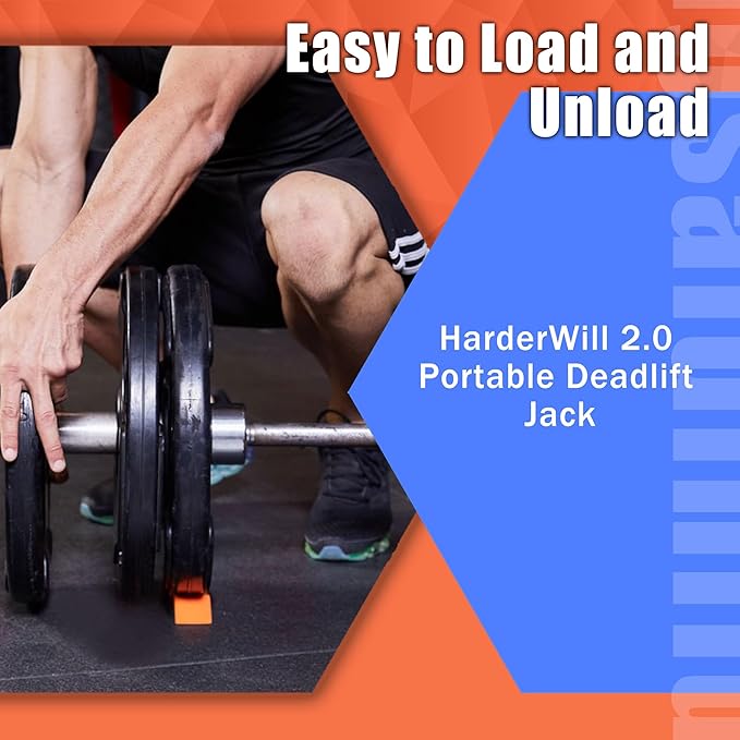 HarderWill Deadlift Jack Alternative (1 Pair) Easy to Load and Unload Weight Plates, Perfect for Deadlift, Crossfit, Powerlifting, Weightlifting, Home Gym for Your Gym Bag
