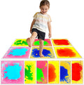 Sensory Floor Tiles Liquid for Kids: Motion Activity Play Mat 12x12 Inch Non-Toxic Anti-Slip Leakproof - 6 Colorful Pads Tactile Exploration & Visual Tracking Toys for Toddlers/Autism Room