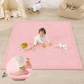 1.3" Thick Foam Baby Play Mat Extra Large 79x158, Basic Padded Plush Tummy Time Crawling Mat, Non-Slip Support Area Rug for Playroom Nursey Living Room (Pink)