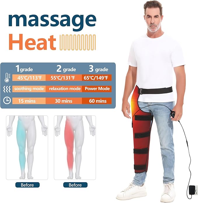 Leg Heating Pad Massager, Heating Pad for Legs, Heating Pads for Legs and Calf Heating Pad for Better Circulation, Pain Relief, Adjustable Size