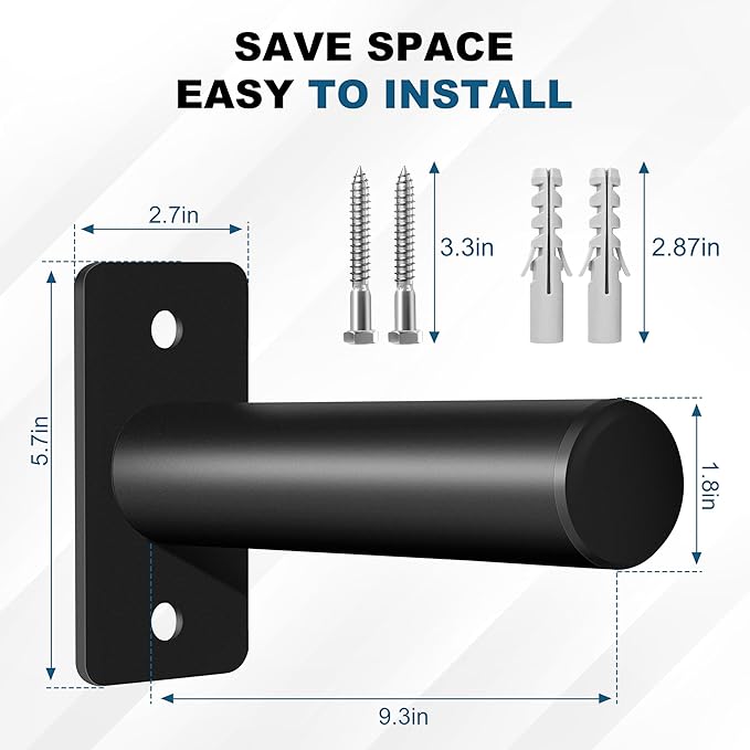 EVERYMATE Weight Plate Rack, Wall Mount Weight Plate Holder for Bumper Plates, Max Weight Capacity 330 lb, Home Gym Organizer
