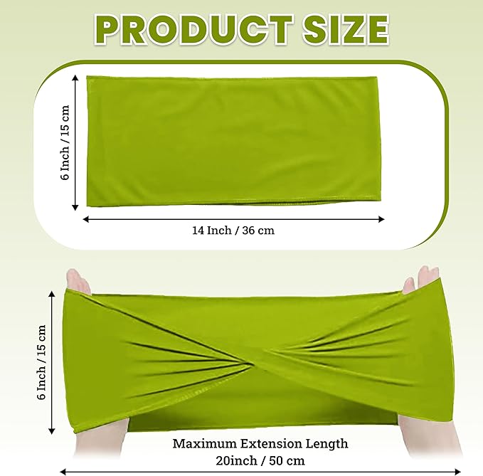 MDS Pack of 100 Spandex Chair Sashes Bows Elastic Stretch Dining Chair Bands Ties Without Slider Buckle Universal fits for Wedding Baby Shower Birthday Party Banquet Event Decoration - Apple Green