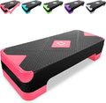 GYMMAGE Adjustable Workout Aerobic Stepper, Aerobic Exercise Step Platform with 2 Risers, Exercise Step Deck for Fitness, 26.5" Trainer Stepper with Non-Slip Surface Home Gym & Extra Risers Options