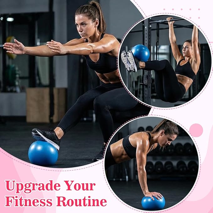 4 Pcs Small Exercise Pilates Ball Bulk 9 Inch Mini Yoga Balls Anti Burst and Slip for Stability, Fitness, Physical Therapy, Stretching & Core Workout at Home Gym Office Class