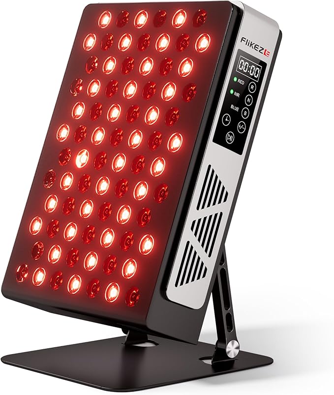 Red Light Therapy for Body Face, 3+4 Chips 7 Wavements 460nm-880nm Red Light Panel with 4 Modes, Dimmable & Timer, Blue Lights Infrared Light Therapy for Home Office Gym, Elite 78 LEDs