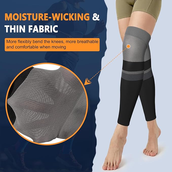 CTHH 3 Pairs Calf Compression Sleeves for Men & Women – Footless Compression Socks Leg Sleeve Support for Shin Splints