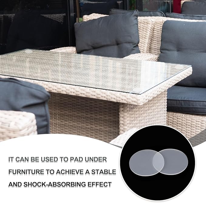PATIKIL Glass Table Top Anti Slip Pads, 10Pcs 40mm Dia x 1mm Thick Clear Glasses Tables Silicone Bumper Pad for Photo Frame Furniture Kitchen Cabinets DIY Home Craft, White