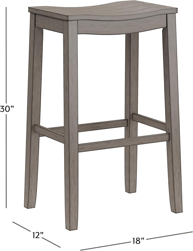 Hillsdale Furniture Fiddler Backless Saddle Bar Stool, Aged Gray