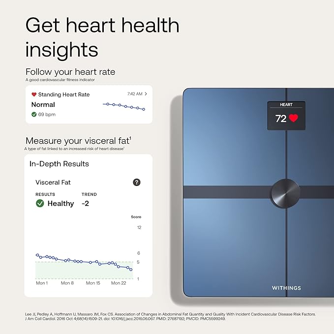 WITHINGS Body Smart - Accurate Scale for Body Weight and Fat Percentage, Body Composition Wi-Fi and Bluetooth Weight Scale, Baby Weight Scale, Smart Scale Apple Health Compatible, Bathroom Scale