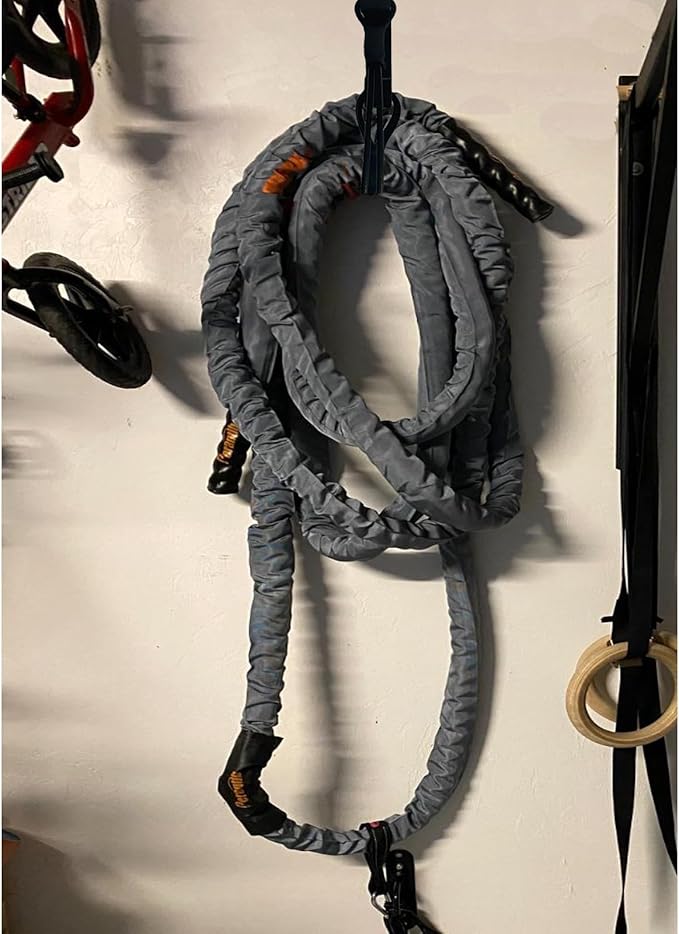 Pmsanzay Exercise Rope Storage Hanger, Wall-Mounted Heavy Duty Metal Battle Rope Storage Hook Bracket,Rope Storage Rack for Exercise Rope Battle Rope in Home Gym or Commercial Gym
