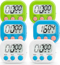 Digital Kitchen Timer, 6 Pcs Classroom Timers for Kids Teacher, Magnetic Countdown Minute Simple Timer for Cooking Study Exercise Game Baking Reading Gym Meeting Work Task (Blue/Green/White)