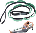 A AZURELIFE Half-Elastic Stretch Straps with 11 Loops, Stretching Strap for Physical Therapy, Multi-Loop Yoga Strap Fitness Exercise Strap for Yoga, Pilates, Dance, Flexibility&Exercise