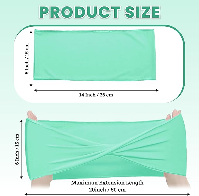 MDS Pack of 200 Spandex Chair Sashes Bows Elastic Stretch Dining Chair Bands Ties Without Slider Buckle Universal fits for Wedding Baby Shower Birthday Party Banquet Event Decoration - Sea Green