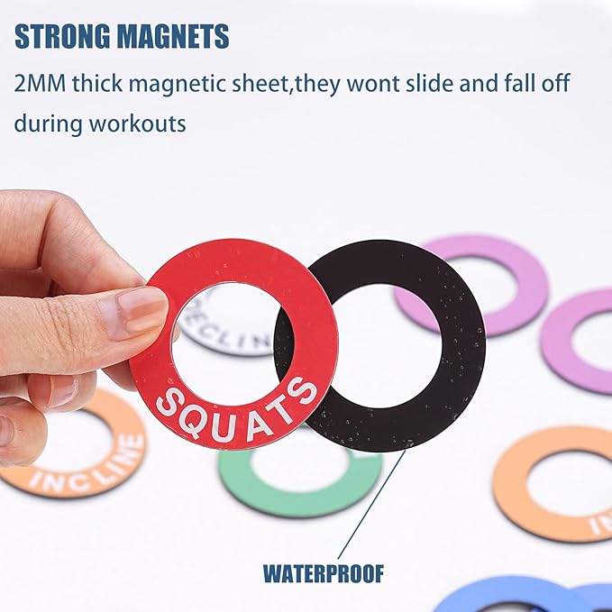 新品 Power Squat Rack Barbell Magnetic Position Markers Reminders Label for Home Gym & Garage Gyms,Squat Rack Magnets identifier Rings for Power Rack J-Cup