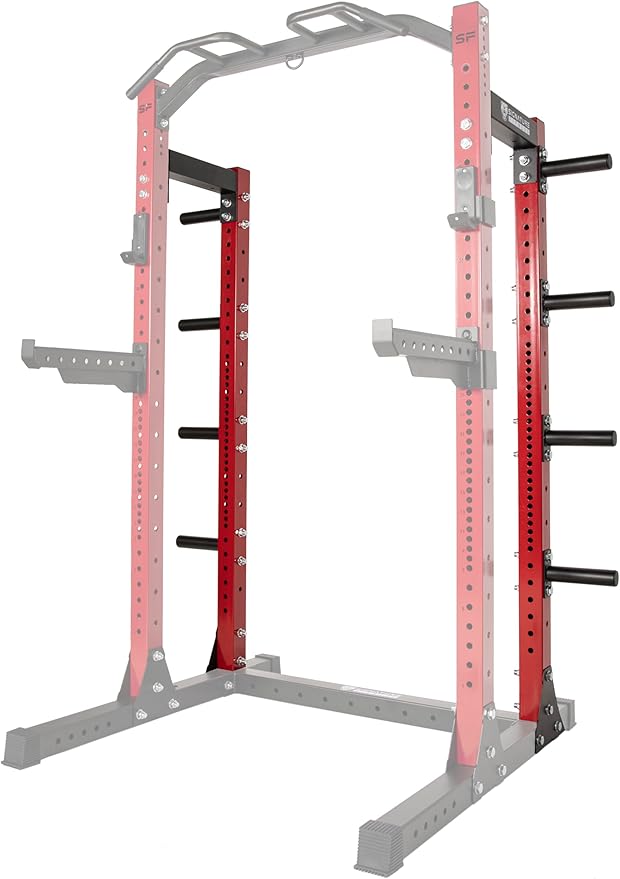 Signature Fitness Fitvids SF-SS1 1 – 000 Pound Capacity 3” x 3” Power Rack Squat Stand – Half Rack Convert Kit – Black