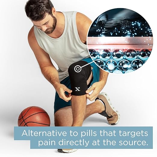 NUFABRX Medicine-Infused Pain Relieving Knee Compression Sleeve for Men & Women with Knee Pain, Arthritis, Tendonitis, and Joint Pain