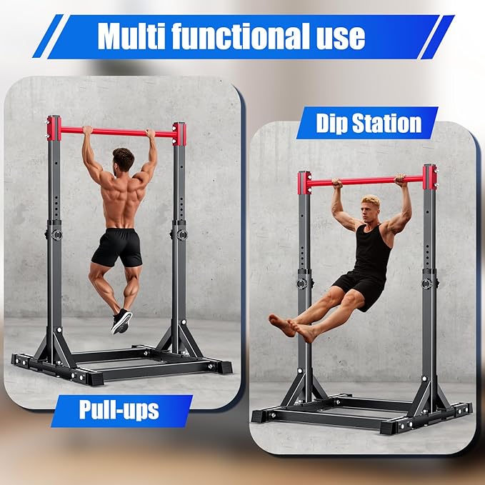 AFFLUENT Pull Up Bar Stand Free Standing Pull Up Bar Station 8 Adjustable Heights Power Tower for Home Gym Workout 330lbs Capacity