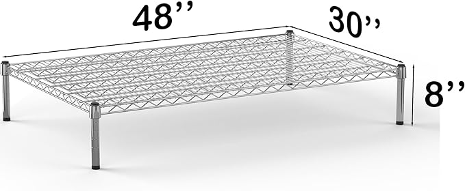 30''W x 48''L x 8''H Chrome Plated Wire Dunnage Rack | Off The Floor Storage